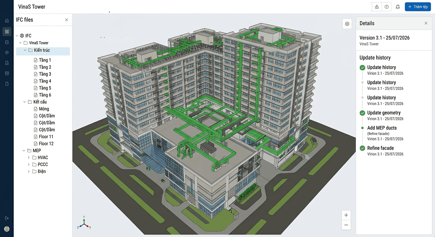 Quản lý mô hình BIM/IFC 3D